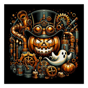Póster Steampunk Halloween