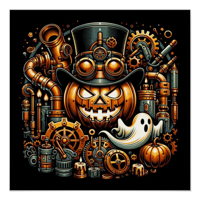 Póster Steampunk Halloween (Frente)