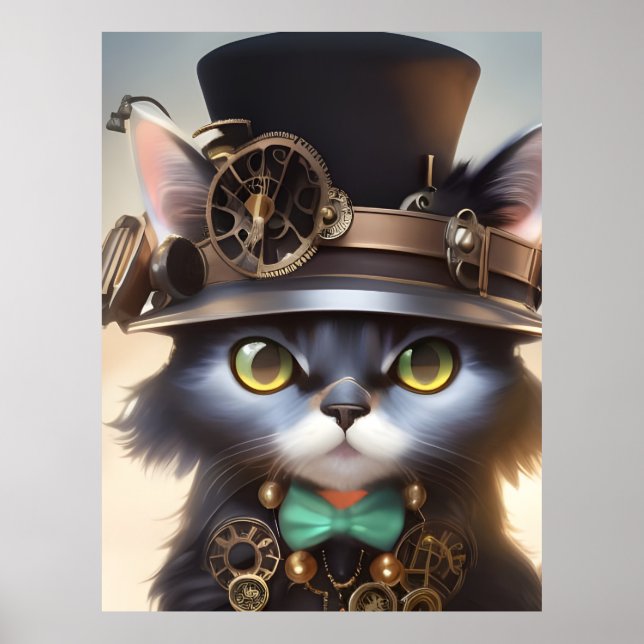 Poster Steampunk Kitten (Frente)