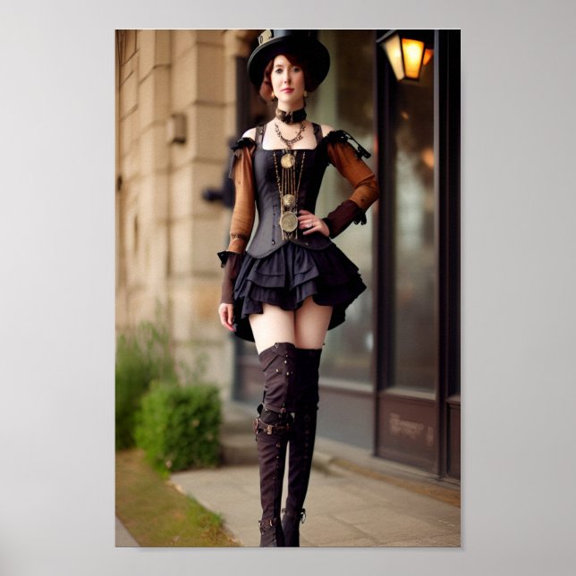 Poster Steampunk Lady (Frente)