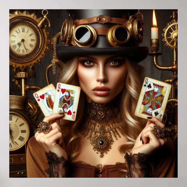 Poster Steampunk Linda Rainha De Corações (Frente)