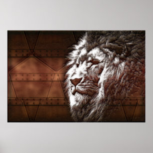 Poster Steampunk Lions Head Animal Original