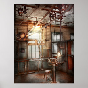 Poster Steampunk - Maquinista - A estação de retificação