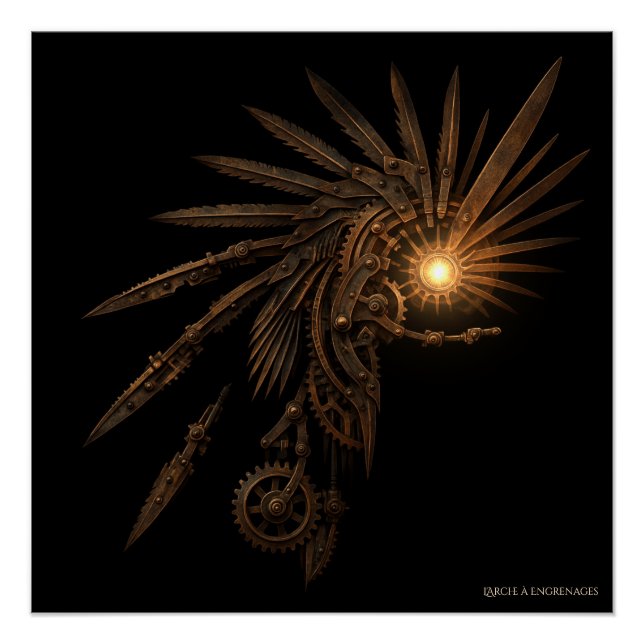 Póster Steampunk Mechanical Wings –  (Frente)