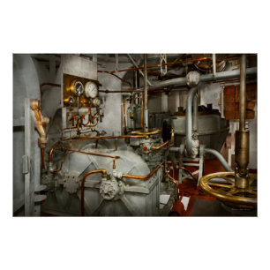 Póster Steampunk - Na sala das máquinas