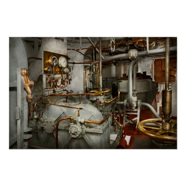 Póster Steampunk - Na sala das máquinas (Frente)