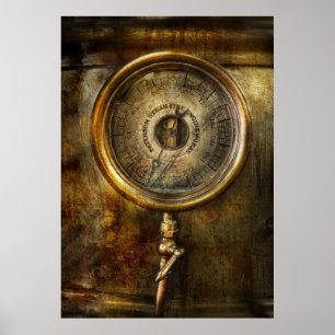 Póster Steampunk - o calibre de pressão