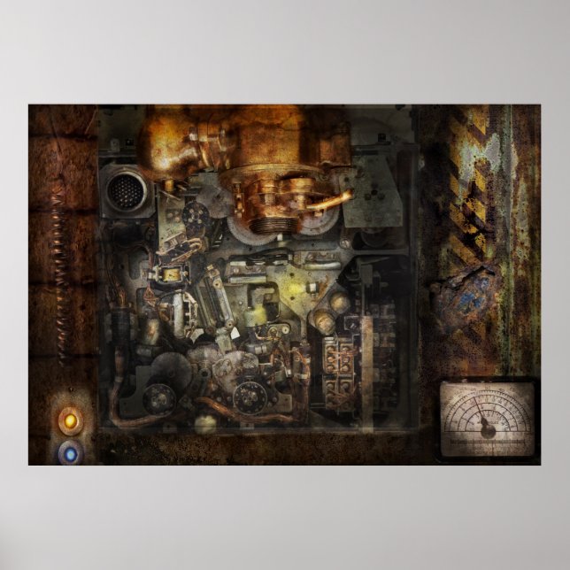 Póster Steampunk - O Computador da Torreta (Frente)