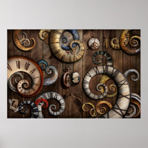 Poster Steampunk - pulso de disparo - máquina do tempo