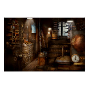 Póster Steampunk - Sala de ferramentas de um louco