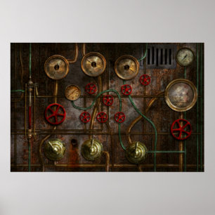 Póster Steampunk - tremores do trabalho