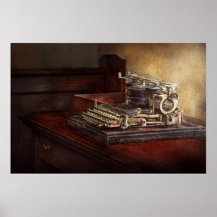 Póster Steampunk - Uma máquina de escrever encharcada