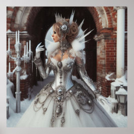 Poster Steampunk Victorian Industrial Winter Ice Queen