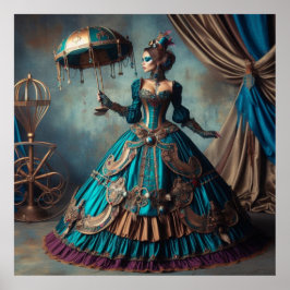 Poster Steampunk Vintage Victorian Lady Circus