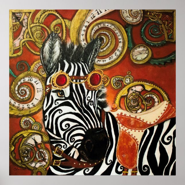 Poster Steampunk Zebra Matte (Frente)