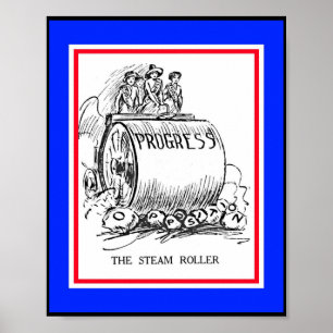 Poster Steamroller do sufrágio do progresso dos direitos