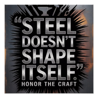 Póster Steel Doesn’t Shape Itself – Blacksmith Quote
