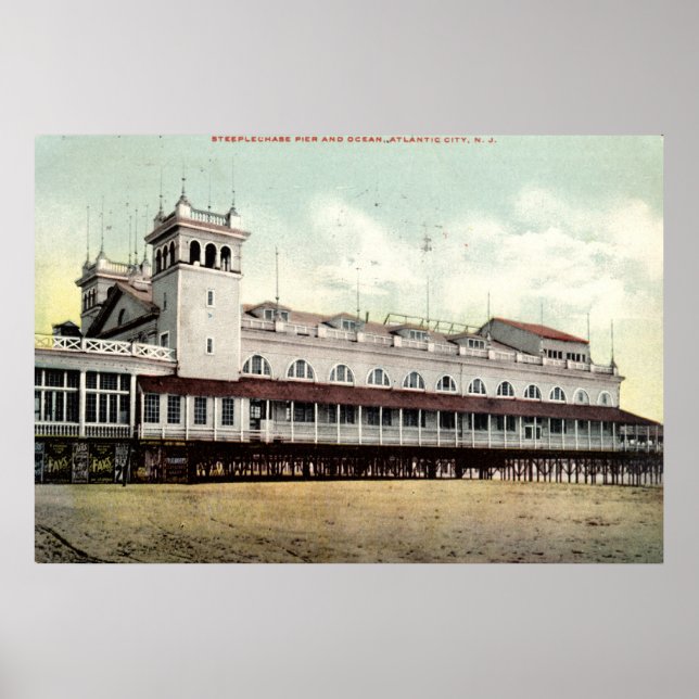 Póster Steeplechase Pier, Atlantic City NJ 1909 (Frente)