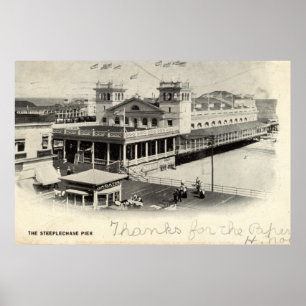 Póster Steeplechase Pier Atlantic City Vintage 1904