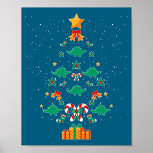 Poster Stegosaurus Dinossauro Árvore de Natal Xmas Manga
