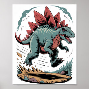 Poster Stegossauro em fuga