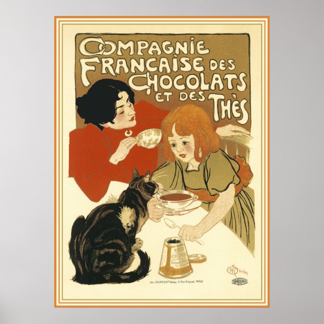 Póster Steinlen - Compagnie Francaise des Chocolats (Frente)