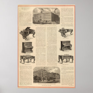 Póster Steinway e filhos, piano Manufacutrers