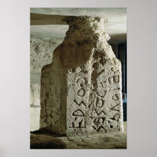 Póster Stele com o texto de uma lei sagrado