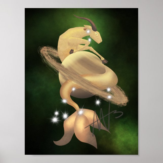 Poster Stellar Capricorn Saturn Zodiac (Frente)