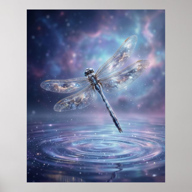 Poster Stellar Dragonfly Cosmic Glow (Frente)