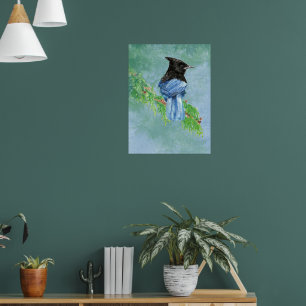 Poster Stellar Jay Bird Farmhouse Arte Russa