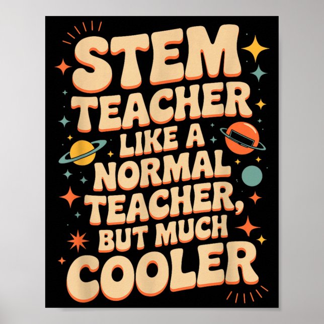 Poster Stem Teacher Definition Funny Science Math Tech Te (Frente)