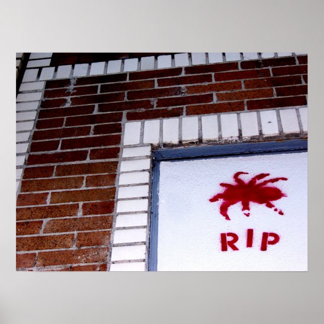 Póster stencil de aranha r.i.p. (Frente)