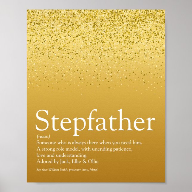 Poster Stepdad, definição de Stepdad Dourada Glitter (Frente)