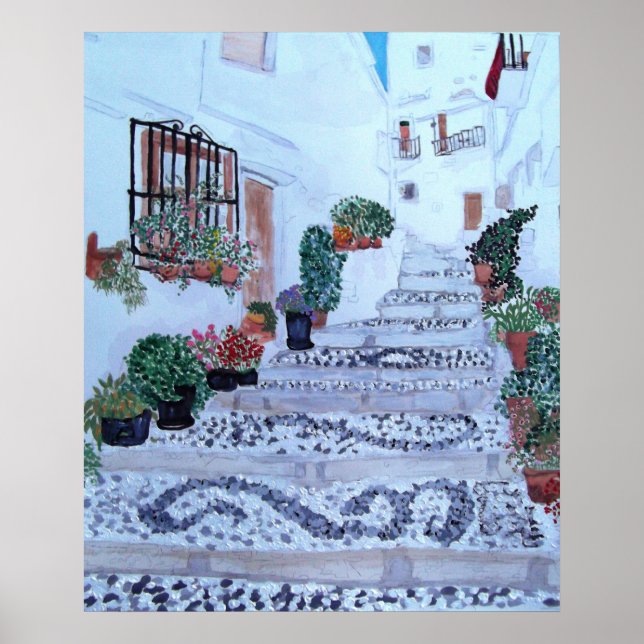 Póster Steps the Old Town Frigiliana (Frente)
