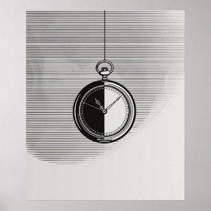Poster Stepwatch - moderna arte minimalista de linha