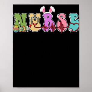 Poster Stethoscope Enfermeira Enfermeira Dia da Páscoa Ov