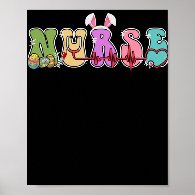 Poster Stethoscope Enfermeira Enfermeira Dia da Páscoa Ov (Frente)