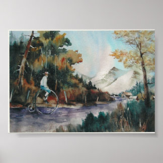 Poster Steve cavalgando nas montanhas do Colorado.