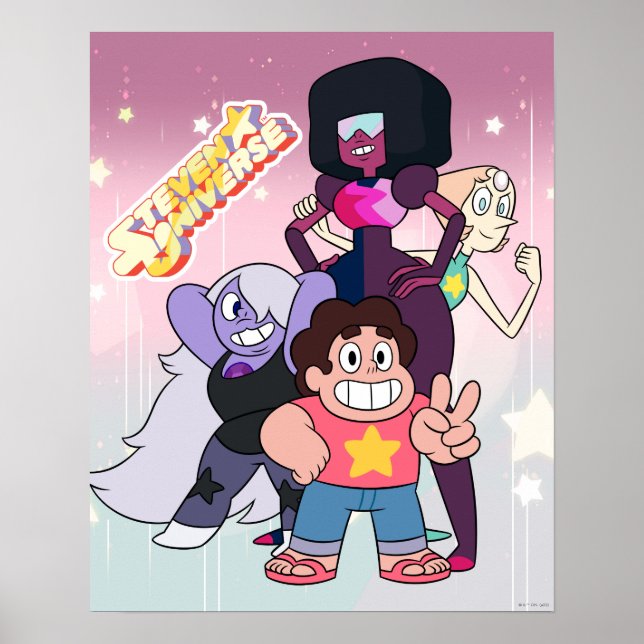 Poster Steven Universe | Grupo Crystal Gem Pose (Frente)