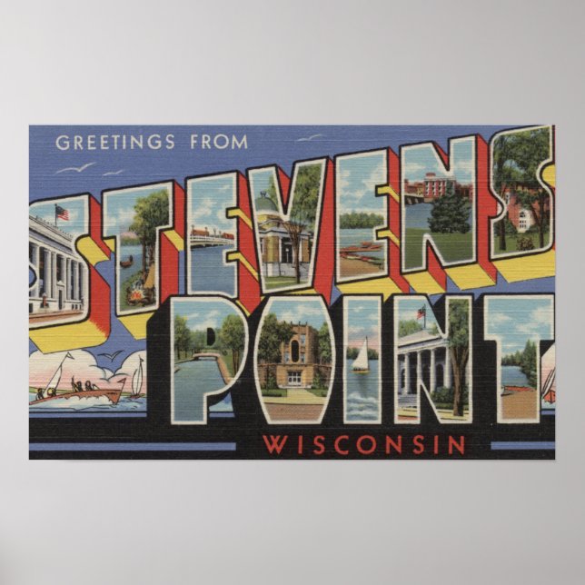 Póster Stevens Point, Wisconsin - Grandes Cenas de Letra (Frente)
