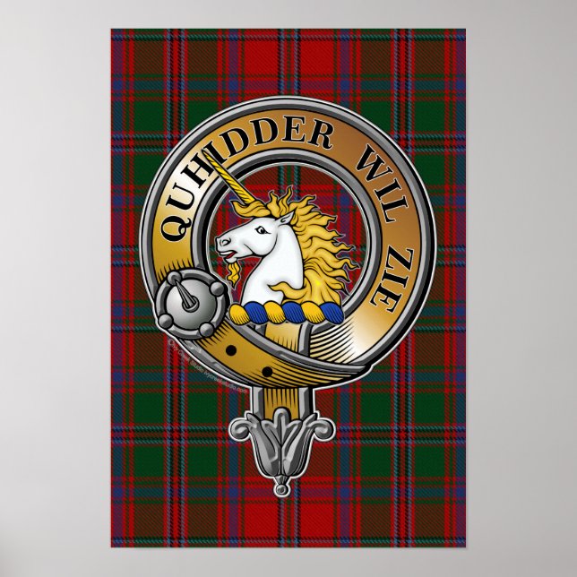 Poster Stewart Appin Tartan & Crachá (Frente)