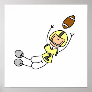 Poster Stick Figure Football Yellow