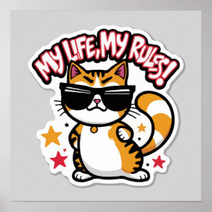 Poster Sticker - Minha Vida, Minhas Regras Legal