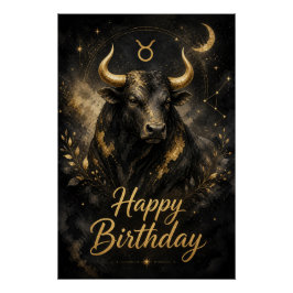 Póster Stier Happy Birthday Sternzeichen Design