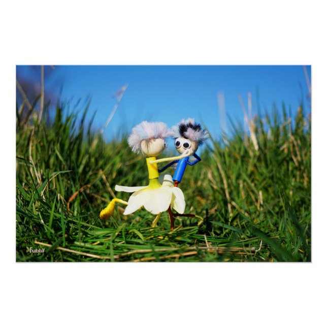 Póster Stijldansende Fubby's in Narcissen jurk. (Frente)