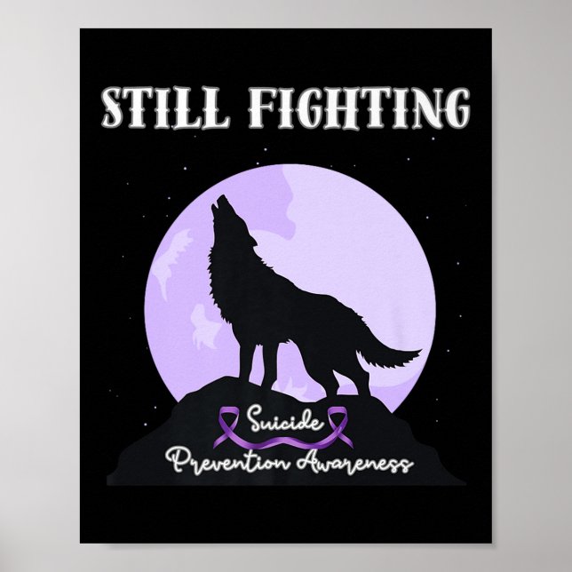 Poster Still Fighting Suicide Prevention Awareness Wolf P (Frente)