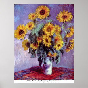 Póster Still Life with Sunflowers by Claude Monet