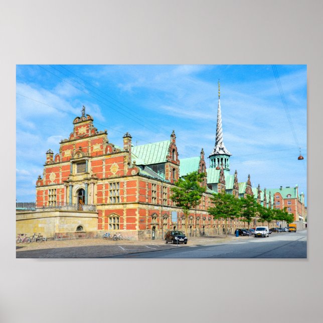Poster Stock Exchange Building, Copenhaga, Dinamarca (Frente)