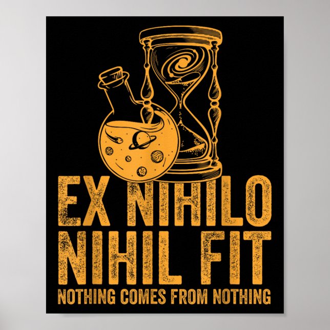 Poster Stocks Dourado com a tradução ex Nihilo Nihil Ajus (Frente)